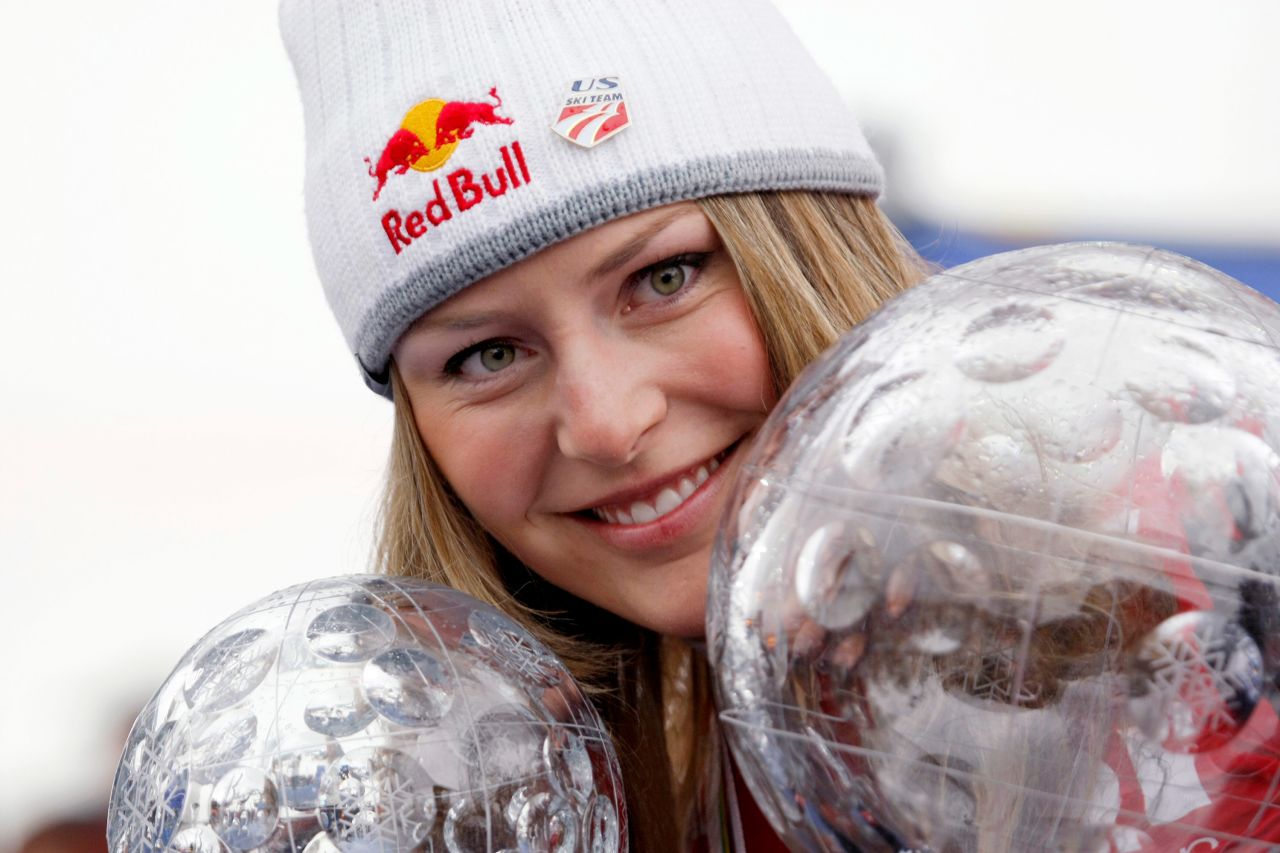 In 2008, Vonn won the first of three straight World Cup titles.