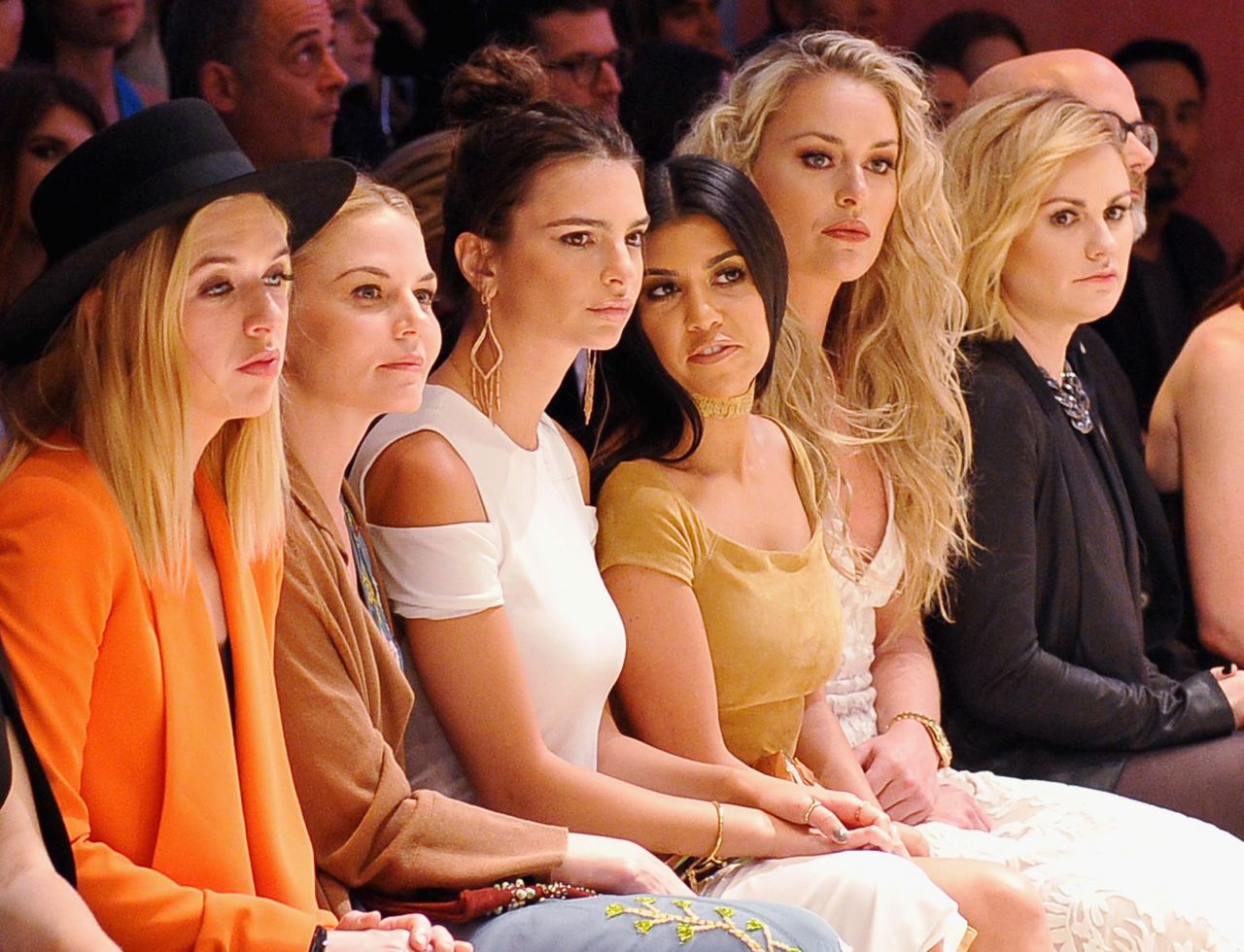 Vonn, second from right, attends a Hollywood fashion show with other celebrities, including Emily Ratajkowski, Kourtney Kardashian and Anna Paquin, in April 2016.