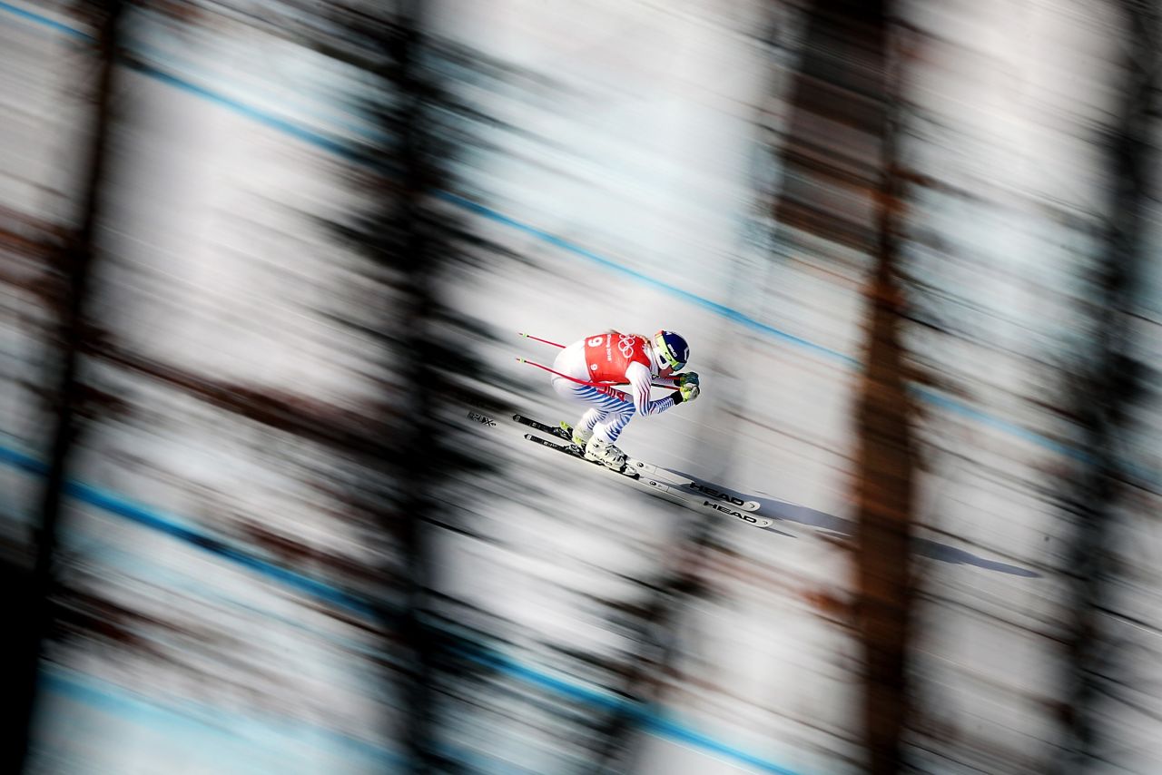 Vonn makes a training run at the 2018 Winter Olympics in Pyeongchang, South Korea.