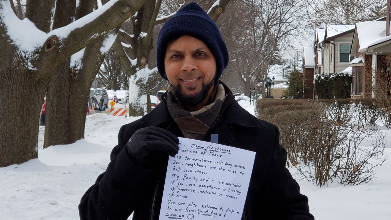Sabeel Ahmed said he hopes his letters cause a "ripple effect" of kindness in his suburban Chicago neighborhood. 