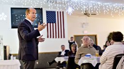Representative John Delaney, a Democrat from Maryland and 2020 presidential candidate, speaks during a Clinton County Democrats dinner in Welton, Iowa, U.S., on Friday, Feb. 2, 2018. Delaney, the first Democrat to officially declare his candidacy for U.S. president, will begin advertising in Iowa during the Super Bowl on Sunday. Photographer: Daniel Acker/Bloomberg via Getty Images