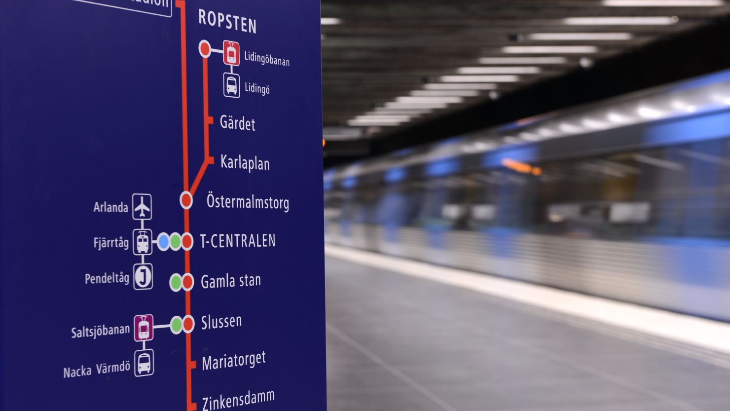 The incident occurred on a metro train in the Swedish capital, Stockholm.