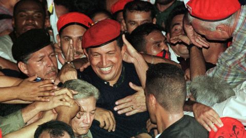 Young Hugo Chavez as a presidential candidate.