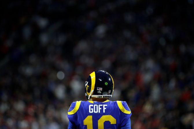 Goff had a rough first half, completing only five passes for 52 yards. He was also sacked twice in the half.