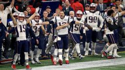 ATLANTA, GA - FEBRUARY 03:  Tom Brady #12 of the New England Patriots and teammates celebrate after winning the Super Bowl LIII at against the Los Angeles Rams Mercedes-Benz Stadium on February 3, 2019 in Atlanta, Georgia. The New England Patriots defeat the Los Angeles Rams 13-3.  (Photo by Mike Ehrmann/Getty Images)