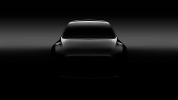 An early look from Tesla at what its Model Y SUV will look like. The full car is due to be revealed Thursday.