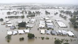 TOWNSVILLE, AUSTRALIA - FEBRUARY 04: Seen is a general view of the flooded area of Townsville on February 04, 2019 in Townsville, Australia. Queensland Premier Annastacia Palaszczuk has warned Townsville residents that flooding has not yet reached its peak as torrential rain continues. The continued inundation forced authorities to open the floodgates on the swollen Ross River dam on Sunday night. (Photo by Ian Hitchcock/Getty Images)