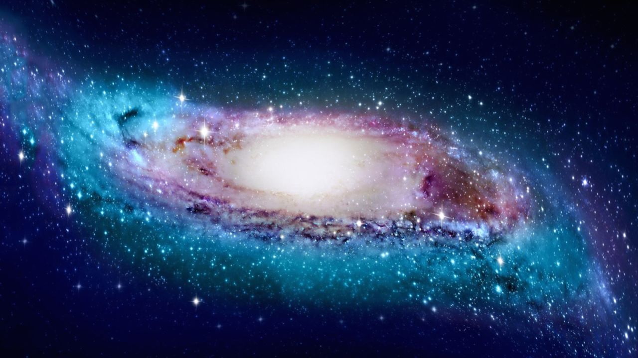 An artist's impression of the warped and twisted Milky Way disk. This happens when the rotational forces of the massive center of the galaxy tug on the outer disk.
