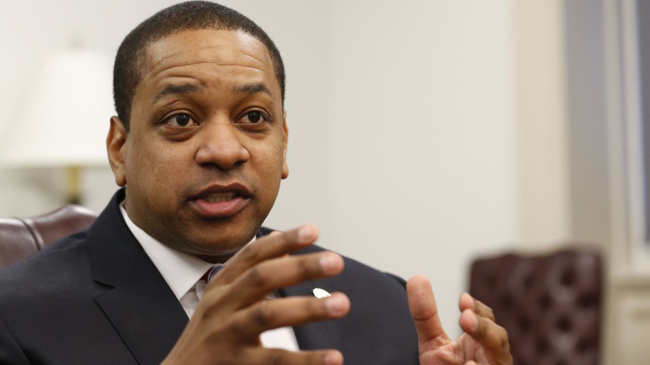 Virginia Lt. Gov. Justin Fairfax speaks during an interview in his office at the Capitol in Richmond, Va., on Saturday, Feb. 2, 2019. (AP/Steve Helber)