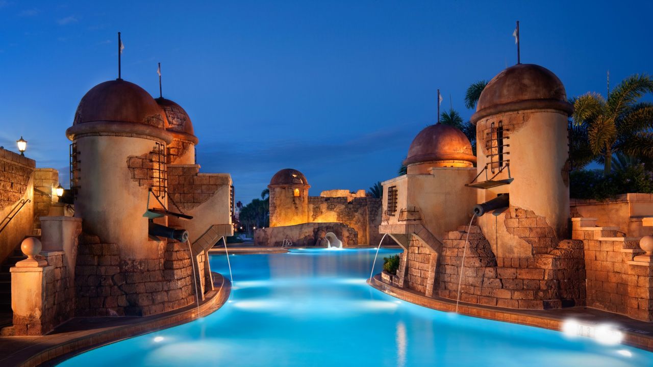 The Caribbean Beach Resort has areas named for different tropical islands.