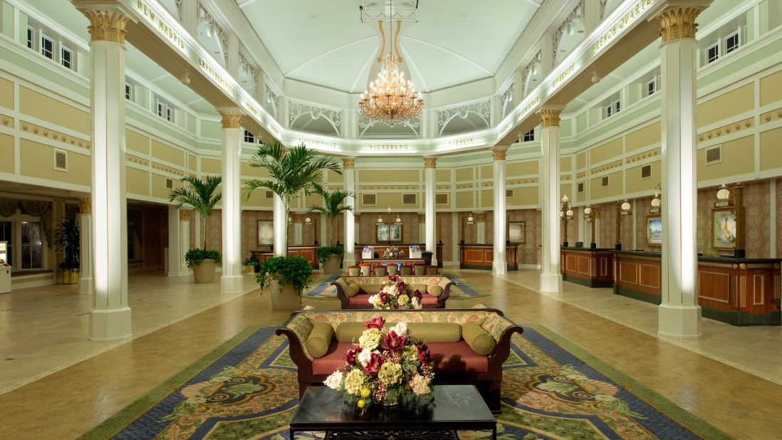 <strong>#1, Port Orleans Resort - French Quarter:</strong> Unwind at the Scat Cat's Club, a lounge showcasing live jazz on the weekends, or relax by the Mardi Gras-themed pool. 