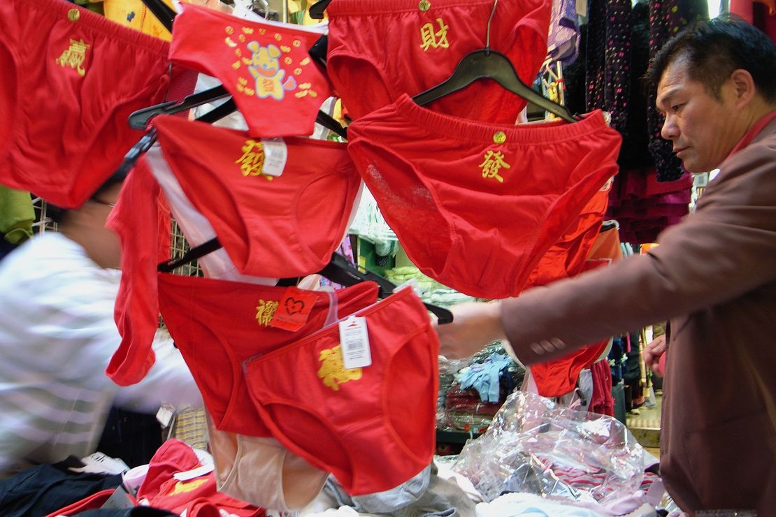 Purchasing red underwear is popular during the annual holiday.
