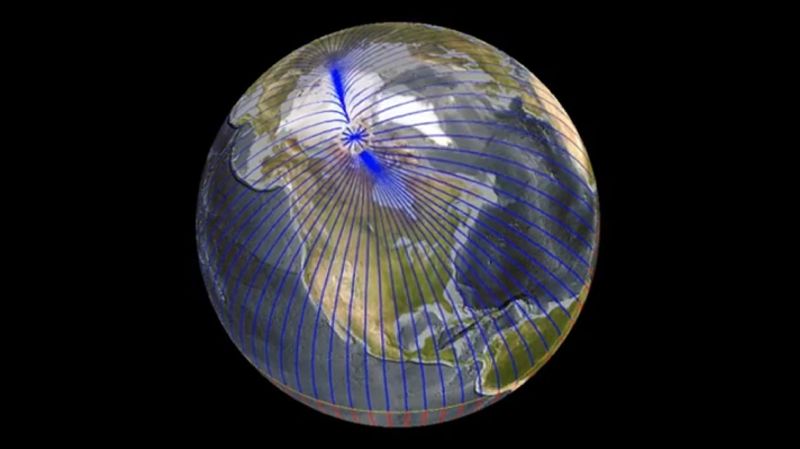 magnetic north pole moving