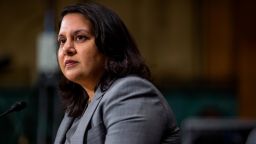 Neomi Rao, President Donald Trump's nominee to be U.S. circuit judge for the District of Columbia Circuit,  testifies during a Senate Judiciary confirmation hearing on Capitol Hill on February 5, 2019 in Washington, DC.