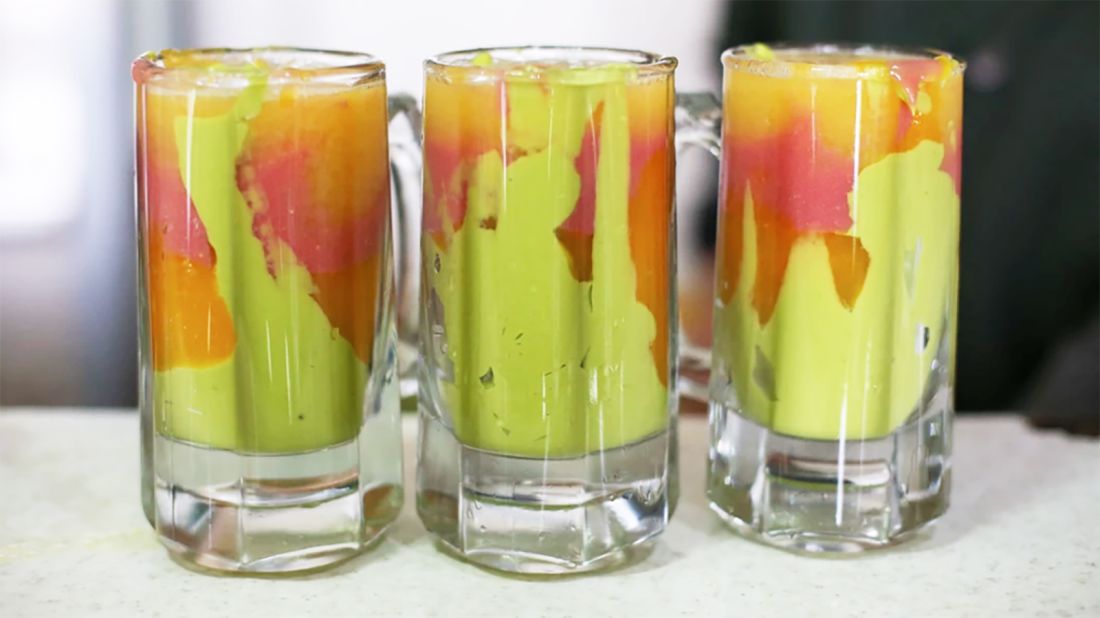 <strong>Spriss: </strong>Spriss is created by pouring layers of juice -- typically from three fruits -- on top of each other. There's no water added, no sugar and no ice, just unadulterated pureed juice topped with a lime squeezed over the top.