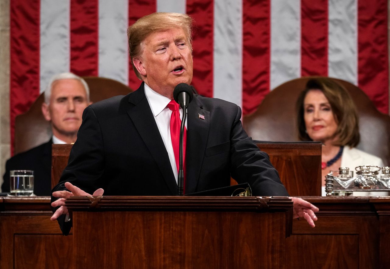 "The agenda I will lay out this evening is not a Republican agenda or a Democrat agenda," Trump said at the start of his speech. "It is the agenda of the United States."