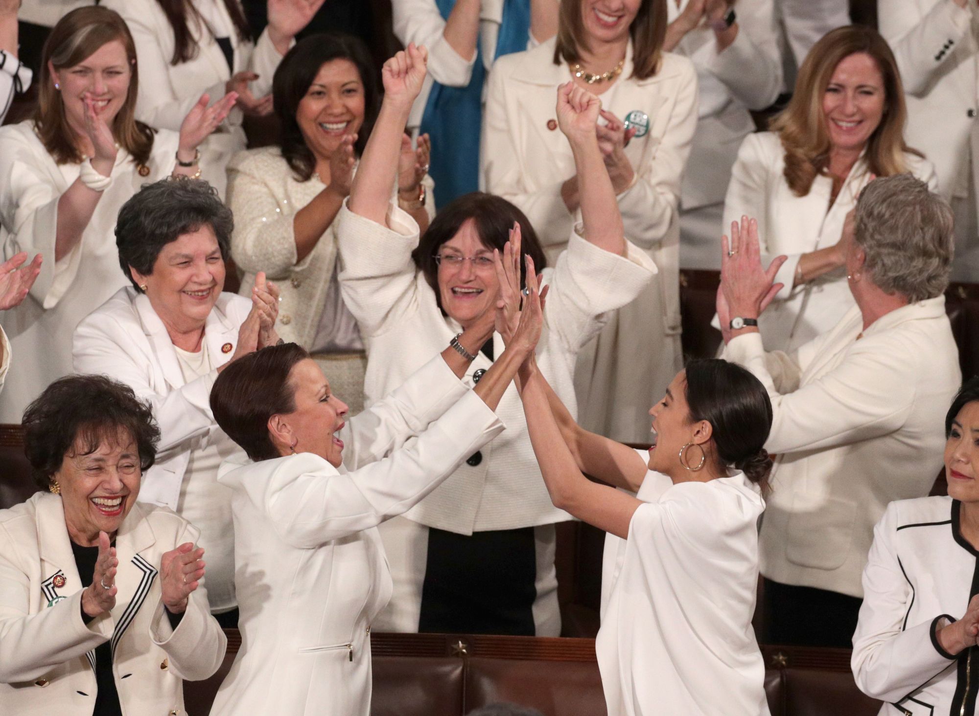 Congress women wearing white 4