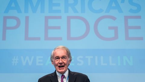 Sen. Ed Markey has been involved in environmental policy for years, here attending the COP23 conference in 2017.
