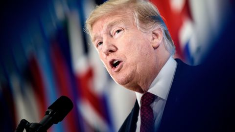 US President Donald Trump speaks to the Ministers of the Global Coalition to Defeat ISIS at the US State Department in Washington, DC, on February 6, 2019. - Trump, who has declared victory over the Islamic State group, said Wednesday that he expected the extremists to lose all their remaining territory in Syria in around a week. (Photo by Brendan Smialowski / AFP) (Photo credit should read BRENDAN SMIALOWSKI/AFP/Getty Images)