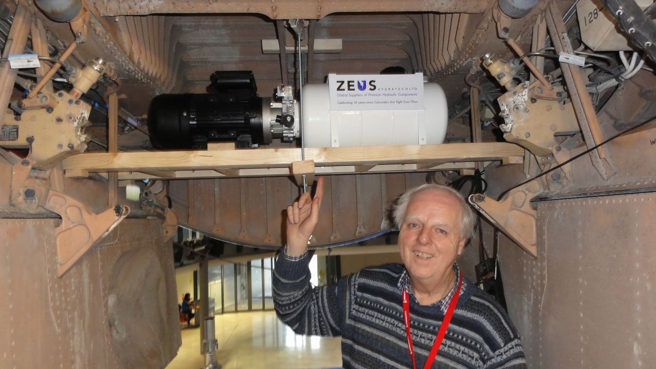 John Britton, a former Concorde chief engineer, is part of the team of volunteers working on restoring the nose.