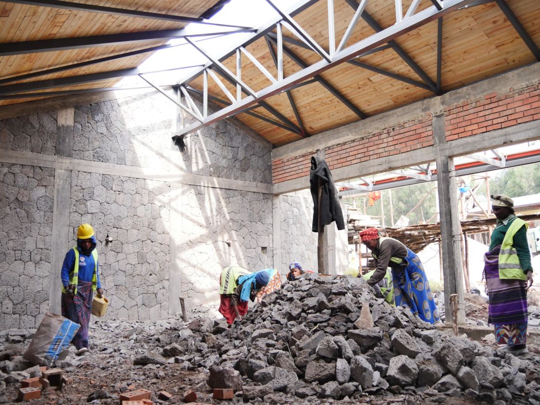 Ruhehe Primary School while still  under construction.