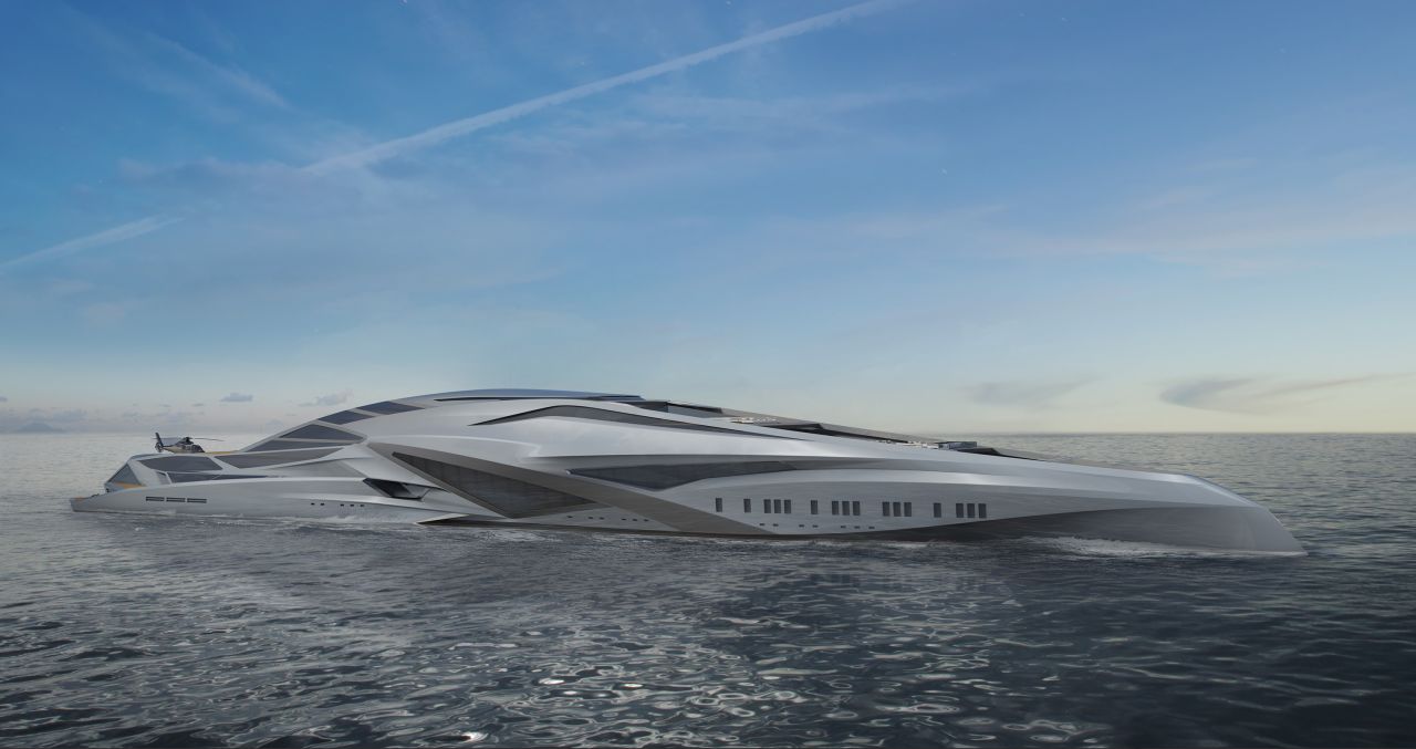 <strong>Design concept: </strong>This mammoth vessel is the brainchild of Chulhun Park -- a designer at Latitude Yachts -- in collaboration with yacht designers Palmer Johnson. Park, 36, envisaged the concept while studying at London's Royal College of Art.