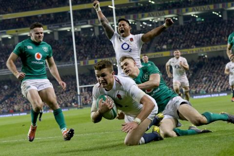 England stunned Ireland, who only lost one Test match last year, in Dublin to round off the first weekend of Six Nations. Two tries from Henry Slade and one each from Jonny May and Elliot Daly handed the visitors a famous win. 