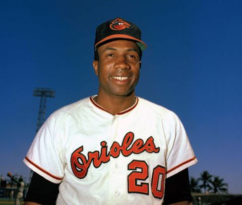 Frank Robinson poses for a photo in 1967. A year earlier, the baseball star had just won the Triple Crown, the American League Most Valuable Player award and the World Series Most Valuable Player award.