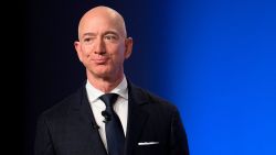 Amazon and Blue Origin founder Jeff Bezos provides the keynote address at the Air Force Association's Annual Air, Space & Cyber Conference in Oxen Hill, MD, on September 19, 2018. (Photo by Jim WATSON / AFP) (Photo credit should read JIM WATSON/AFP/Getty Images)