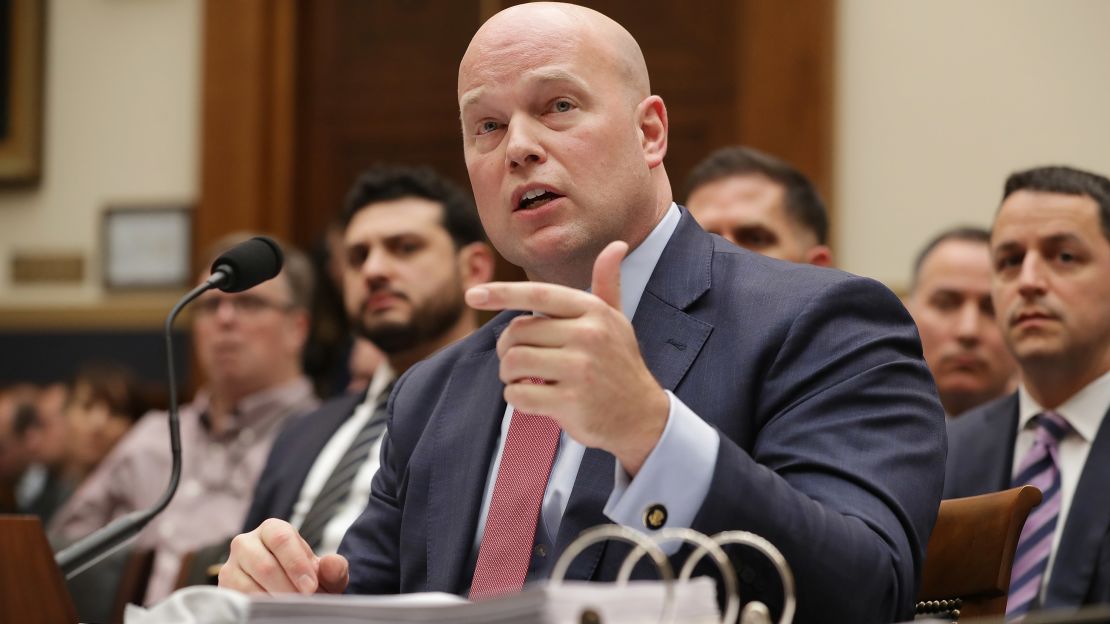 Then-acting US Attorney General Matthew Whitaker is seen in February 2019 testifying before Congress in Washington, DC. 