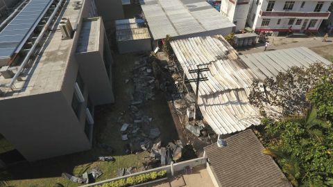 An aerial view shows Flamengo's training complex where an early morning fire left 10 people dead.