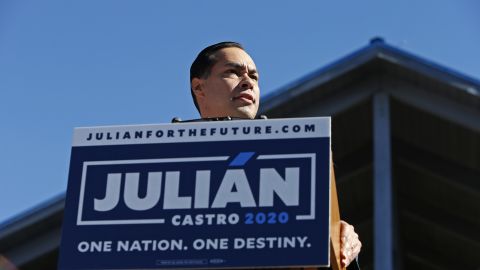 Julian Castro, former U.S. Department of Housing and Urban Development (HUD) Secretary and San Antonio Mayor, announces his candidacy for president in 2020, at Plaza Guadalupe on January 12, 2019 in San Antonio, Texas.
