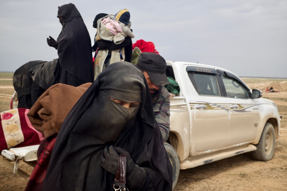The so-called caliphate's former subjects  arrive dusty, exhausted, scared and disoriented.