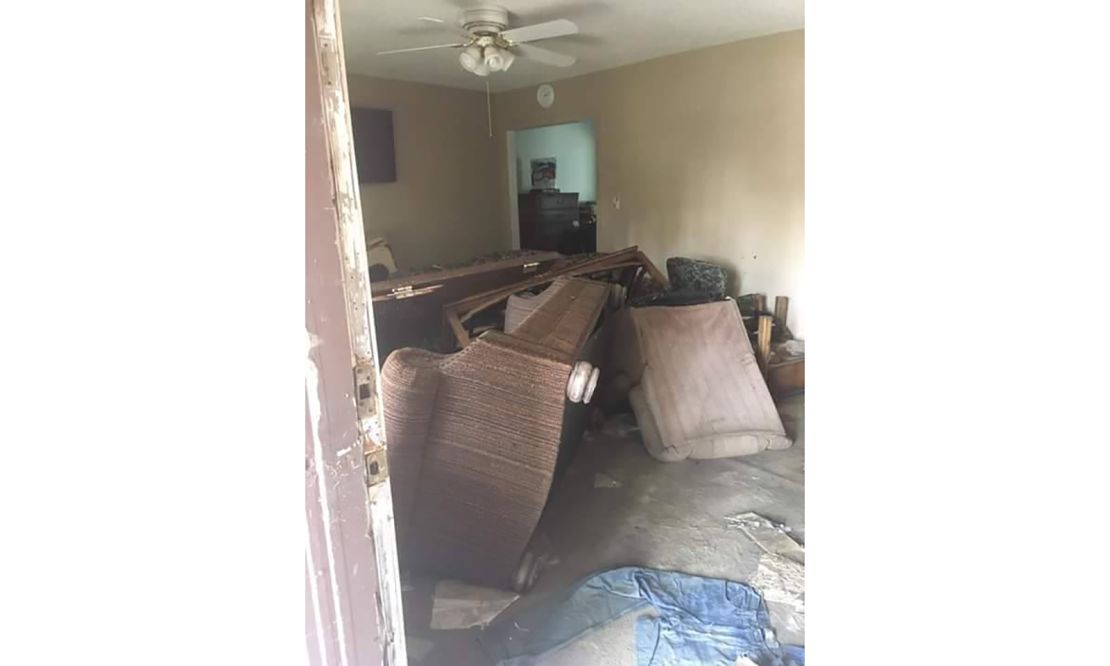 Elaine Maxwell's home after damage left by Hurricane Harvey.