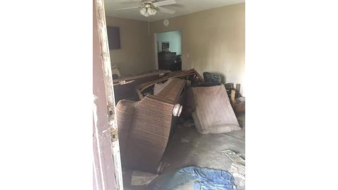 Elaine Maxwell's home after damage left by Hurricane Harvey.
