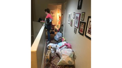 DeDe Alexander surveys her hallway after her blended family started following Marie Kondo's method.