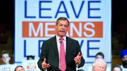 LONDON, ENGLAND - JANUARY 17: Former UKIP leader Nigel Farage speaks during the Brexit: Let's go WTO rally by the Leave Means Leave Brexit Campaig in Central Hall on January 17, 2019 in London, England. After defeating a vote of no confidence in her government, Theresa May called on MPs to break the Brexit deadlock and 'come together, put the national interest first - and deliver on the referendum.' (Photo by Leon Neal/Getty Images)