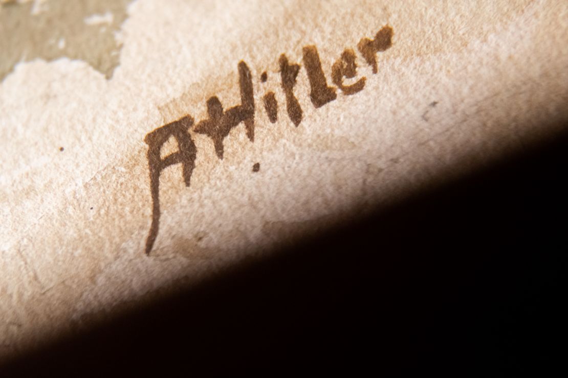 The five watercolours all bear the signature "A.Hitler."