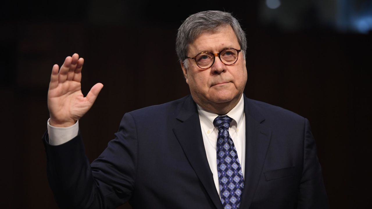 William Barr, nominee to be US attorney general, testifies during a Senate Judiciary Committee confirmation hearing on Capitol Hill in Washington, January 15, 2019. 