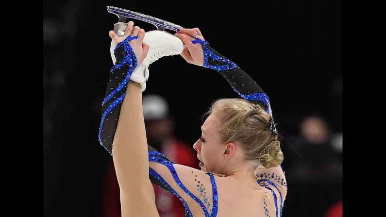 American figure skater Bradie Tennell competes at the Four Continents event in Anaheim, California, on Thursday, February 7.