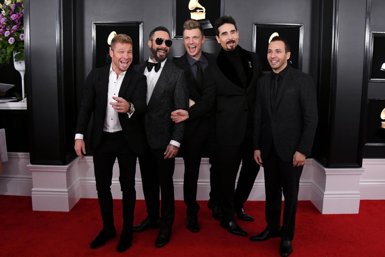 Backstreet Boys wore color-coordinated suits on the red carpet.