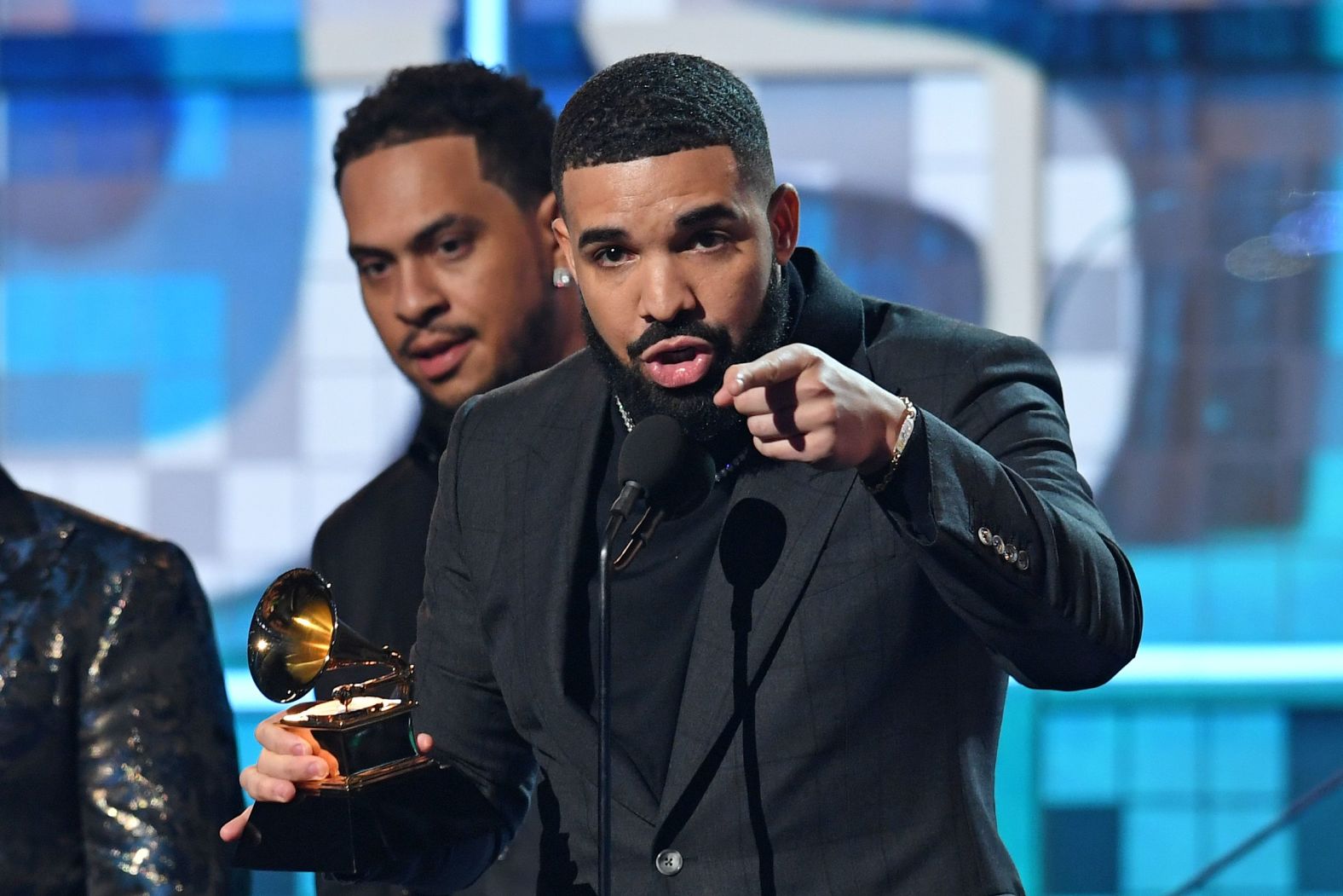 Drake accepts the award for "God's Plan," which won best rap song. He had some encouraging words for young artists and those who aren't getting awards. "You've already won if you have people who are singing your songs word for word," he said.