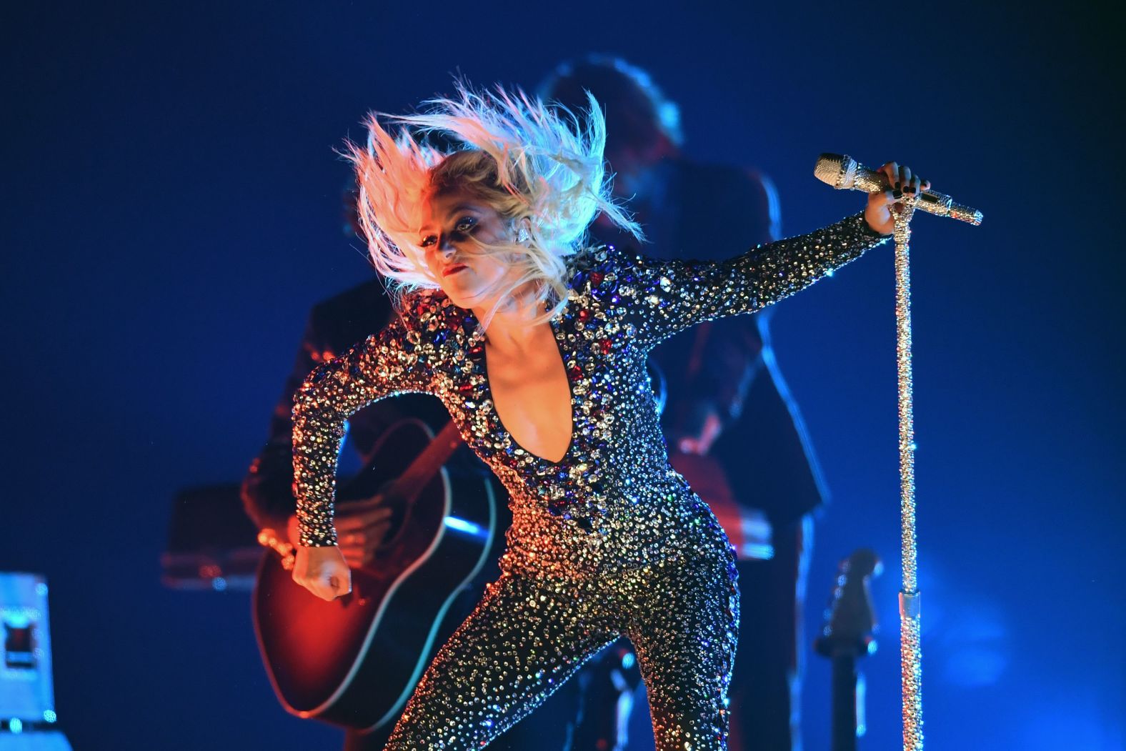 Lady Gaga performs her hit song "Shallow." Earlier in the night, it won the Grammy for best pop duo/group performance.