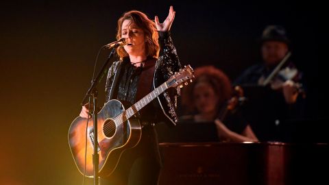 Brandi Carlile performs onstage during the 61st Annual GRAMMY Awards on February 10 in Los Angeles.