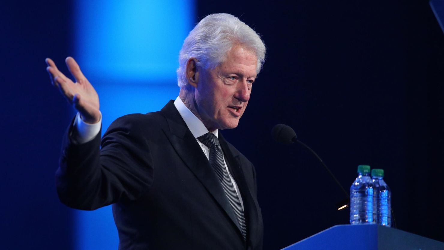 Former US President Bill Clinton delivers a speech last July.