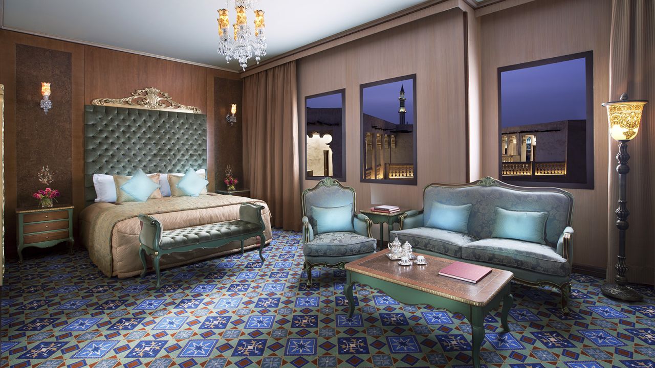 Low-cost luxury in the Deluxe Suite at Al Musheireb Boutique Hotel.