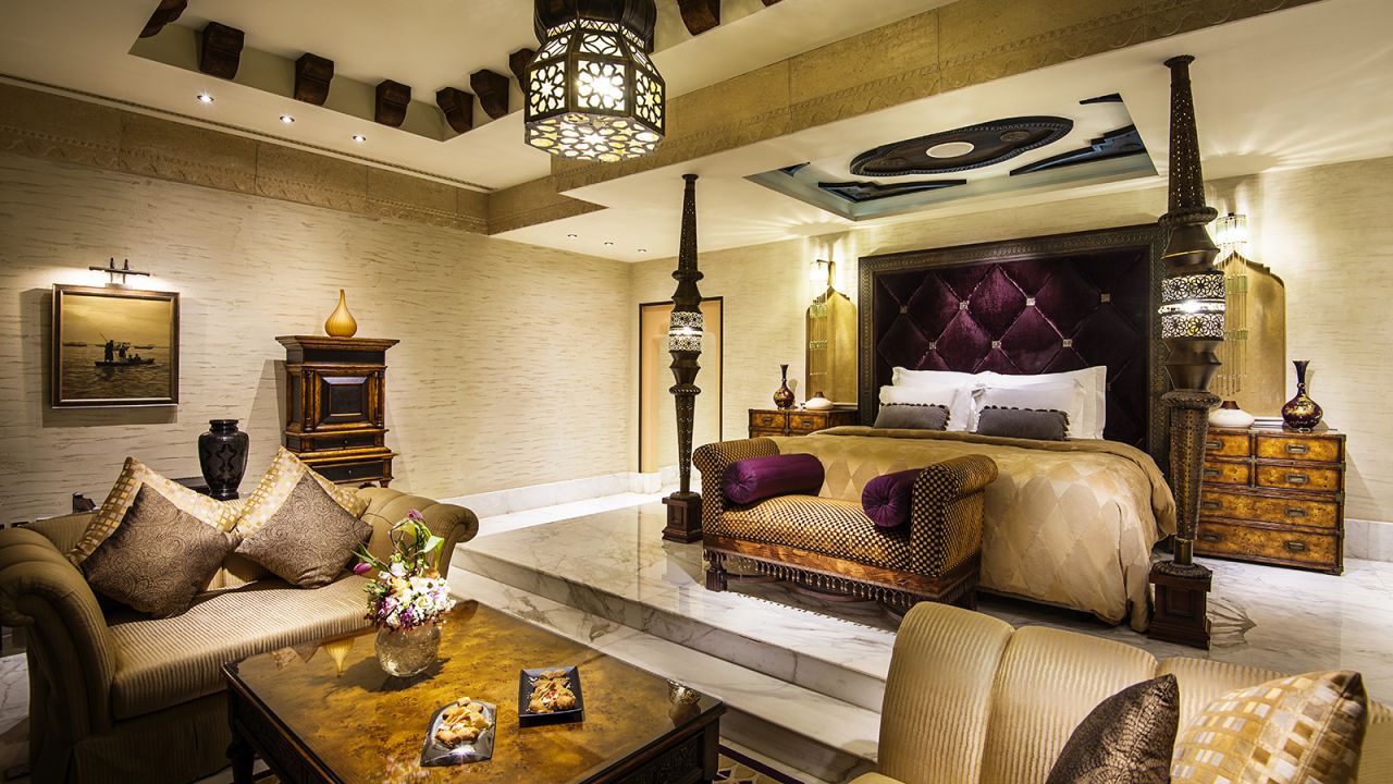 <strong>Suite smell of success:</strong> The 2,099 square meter beachfront Royal Villa is based on a traditional Sheikh's palace, with five suites spread across two stories. 