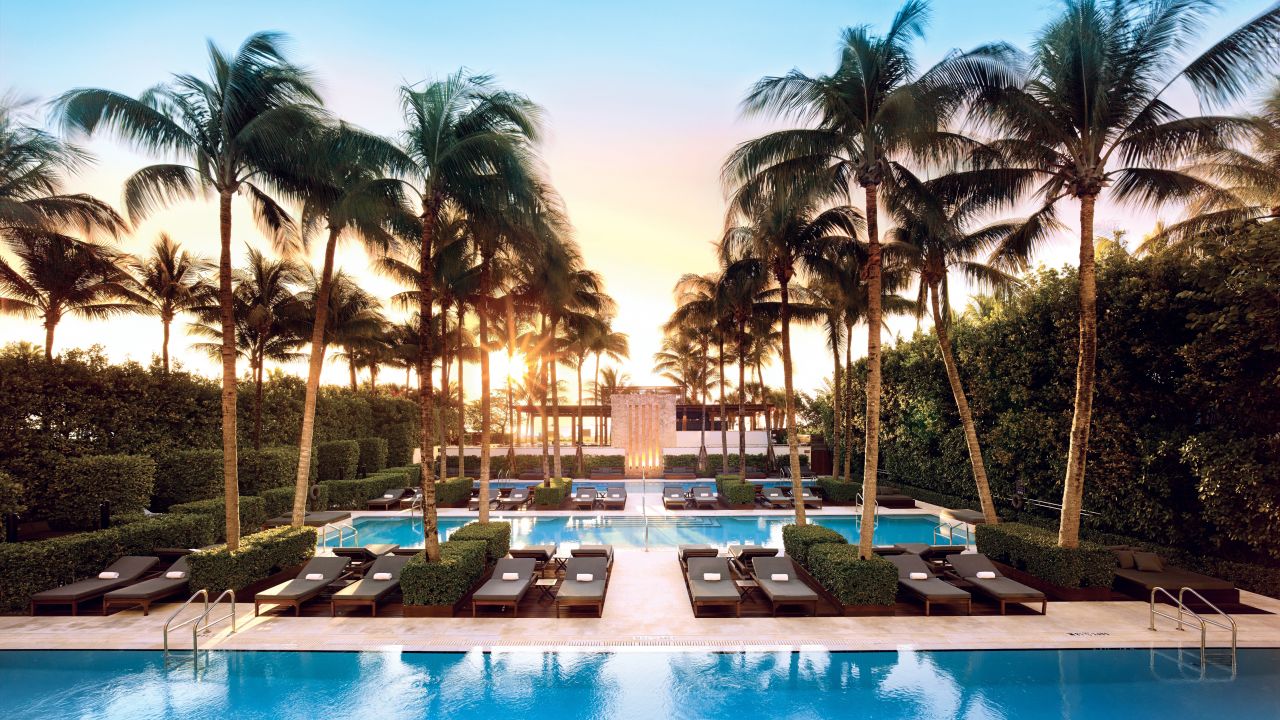 <strong>The Setai Miami Beach: </strong>A small, peaceful spa overlooks the hotel's triptych of infinity pools (each set at a different temperature).