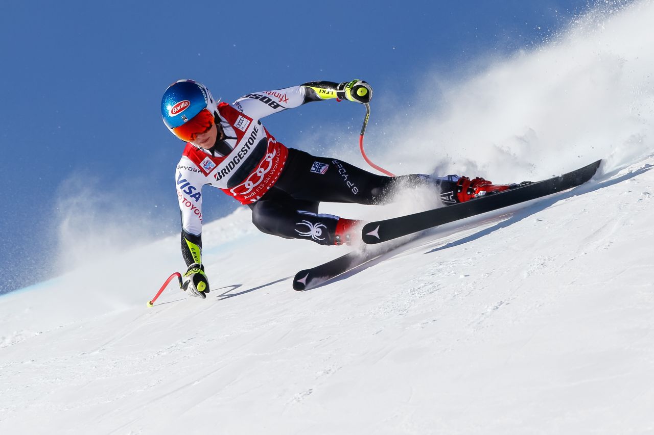 Mikaela Shiffrin gets low to the ground in St Moritz, where she won the parallel slalom and super-G events.<br /><br />