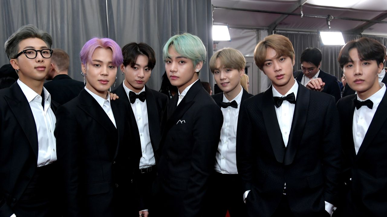 K-pop group BTS, who have achieved international acclaim, attend the 61st Grammy Awards in February.